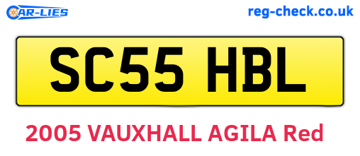 SC55HBL are the vehicle registration plates.