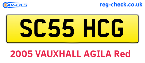 SC55HCG are the vehicle registration plates.