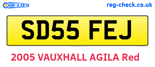 SD55FEJ are the vehicle registration plates.