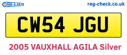 CW54JGU are the vehicle registration plates.