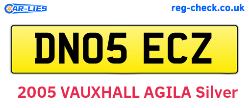 DN05ECZ are the vehicle registration plates.
