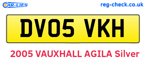 DV05VKH are the vehicle registration plates.
