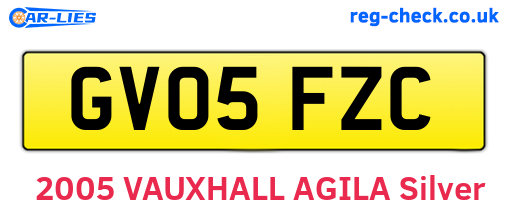 GV05FZC are the vehicle registration plates.