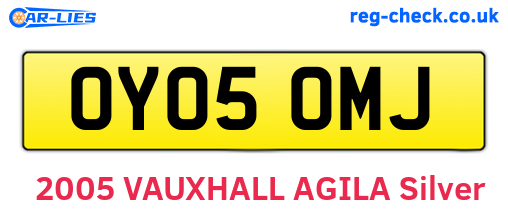 OY05OMJ are the vehicle registration plates.