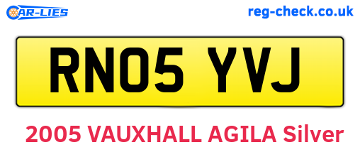 RN05YVJ are the vehicle registration plates.