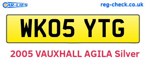 WK05YTG are the vehicle registration plates.