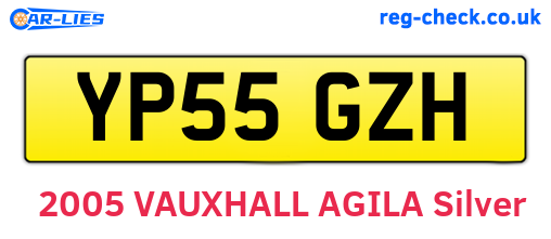 YP55GZH are the vehicle registration plates.