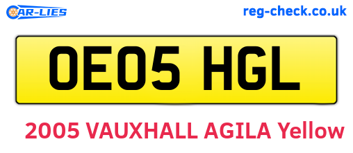 OE05HGL are the vehicle registration plates.