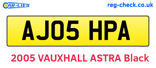 AJ05HPA are the vehicle registration plates.