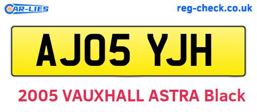 AJ05YJH are the vehicle registration plates.