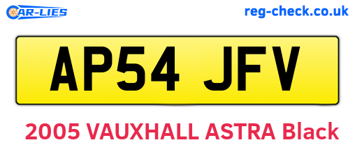 AP54JFV are the vehicle registration plates.