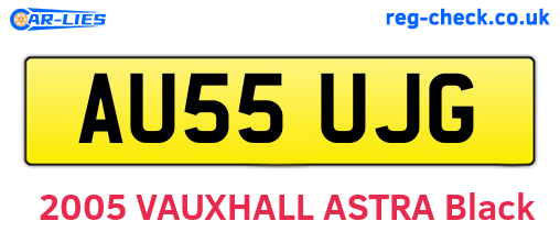 AU55UJG are the vehicle registration plates.