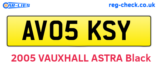 AV05KSY are the vehicle registration plates.