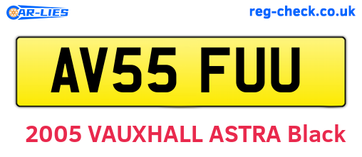 AV55FUU are the vehicle registration plates.