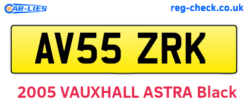 AV55ZRK are the vehicle registration plates.