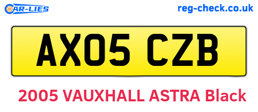 AX05CZB are the vehicle registration plates.