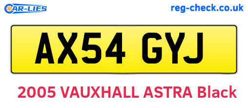 AX54GYJ are the vehicle registration plates.