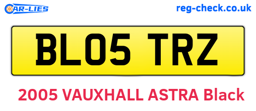 BL05TRZ are the vehicle registration plates.