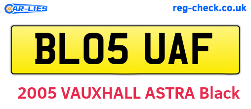 BL05UAF are the vehicle registration plates.