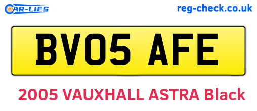 BV05AFE are the vehicle registration plates.