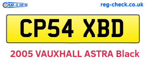 CP54XBD are the vehicle registration plates.