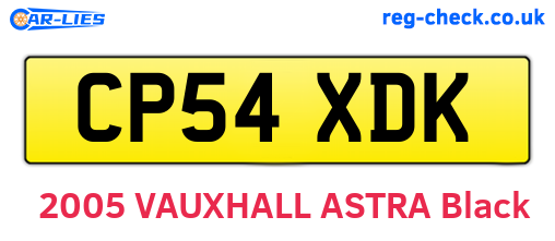 CP54XDK are the vehicle registration plates.