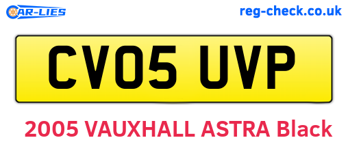 CV05UVP are the vehicle registration plates.