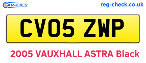 CV05ZWP are the vehicle registration plates.