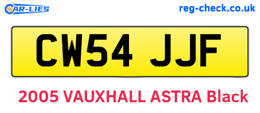 CW54JJF are the vehicle registration plates.