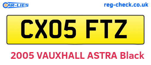 CX05FTZ are the vehicle registration plates.
