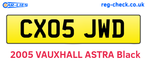 CX05JWD are the vehicle registration plates.