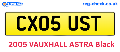 CX05UST are the vehicle registration plates.