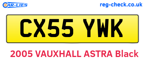 CX55YWK are the vehicle registration plates.