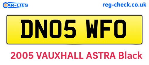DN05WFO are the vehicle registration plates.