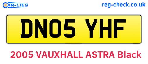DN05YHF are the vehicle registration plates.