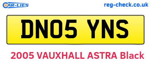 DN05YNS are the vehicle registration plates.