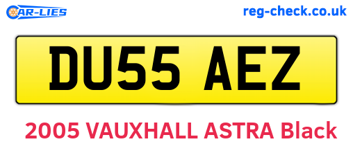 DU55AEZ are the vehicle registration plates.