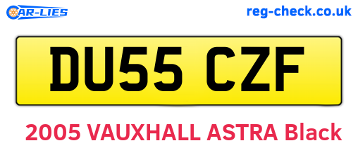 DU55CZF are the vehicle registration plates.