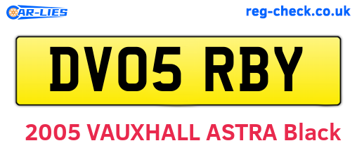 DV05RBY are the vehicle registration plates.