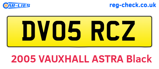 DV05RCZ are the vehicle registration plates.
