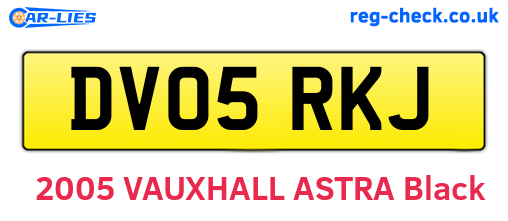 DV05RKJ are the vehicle registration plates.
