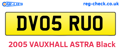 DV05RUO are the vehicle registration plates.