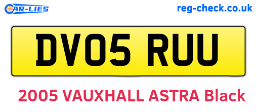 DV05RUU are the vehicle registration plates.