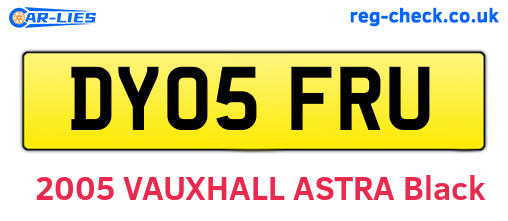 DY05FRU are the vehicle registration plates.