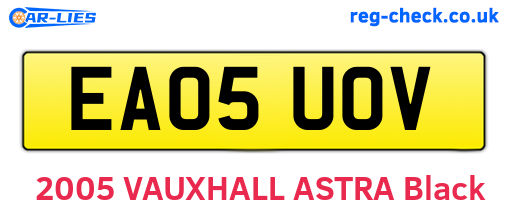 EA05UOV are the vehicle registration plates.