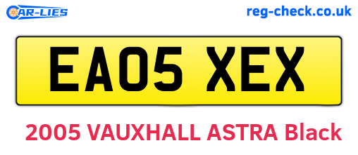 EA05XEX are the vehicle registration plates.