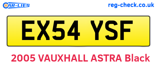 EX54YSF are the vehicle registration plates.