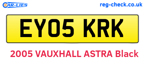 EY05KRK are the vehicle registration plates.