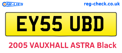 EY55UBD are the vehicle registration plates.