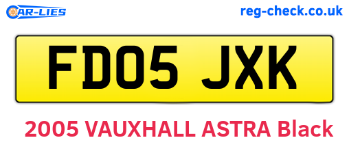FD05JXK are the vehicle registration plates.